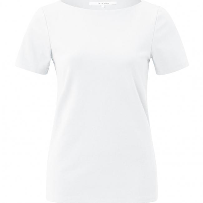 T-shirt col bateau, manches courtes, coupe droite