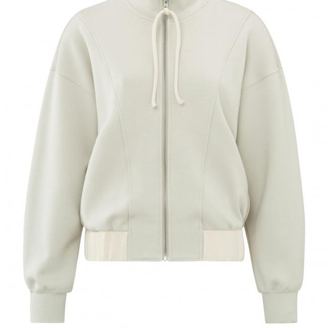 Cardigan beige à manches longues, zip et col avec nSud