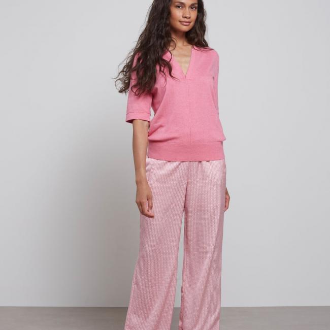 Pantalon large imprimé longueur 32 avec poches