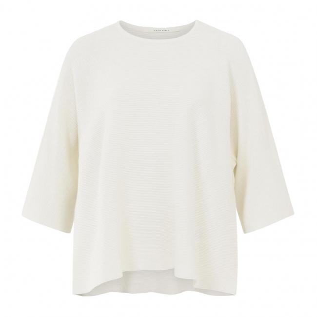Pull col rond, manches longues en maille côtelée