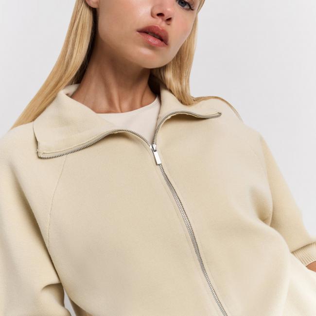 Cardigan à manches courtes avec fermeture zippée