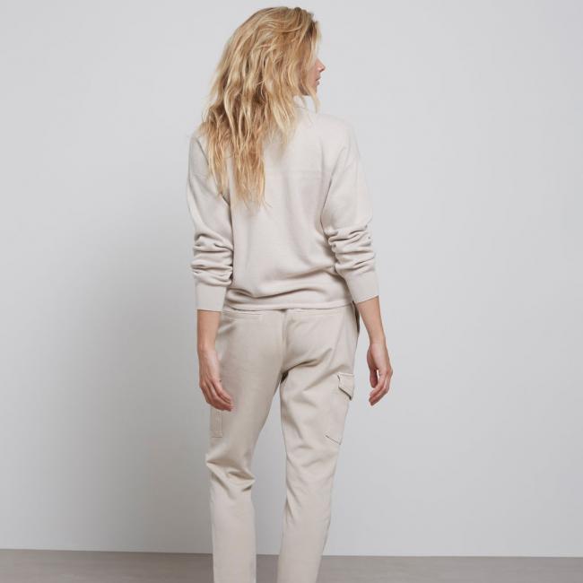 Pantalon cargo en jersey, taille élastiquée et cordon