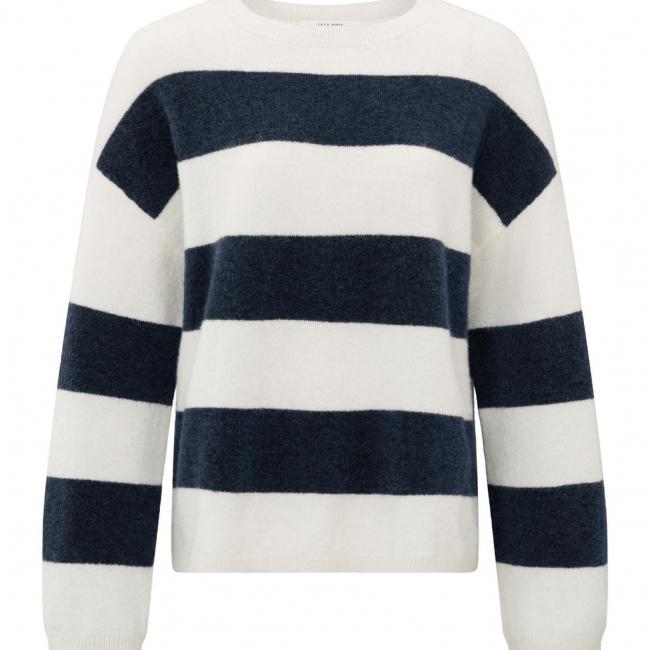 Pull oversize à larges rayures et à manches longues