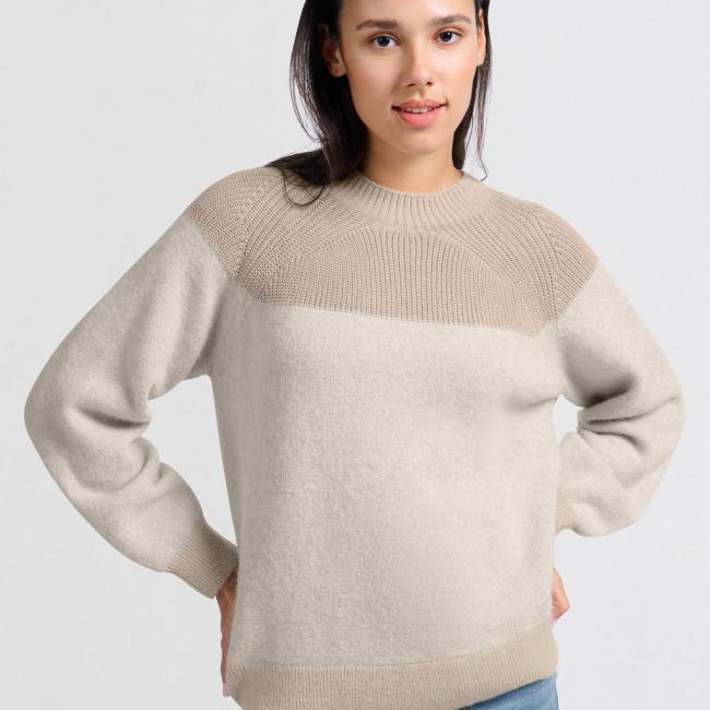 Pull multitextures à col rond