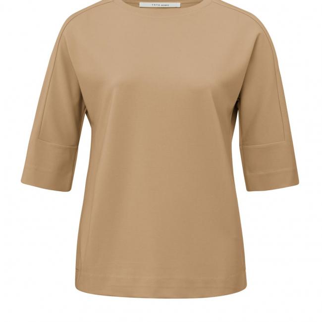 T-shirt à col rond détaillé sur les demi-manches