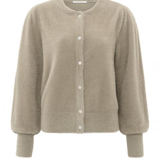 Cardigan tout doux à col rond, manches longues et boutons
