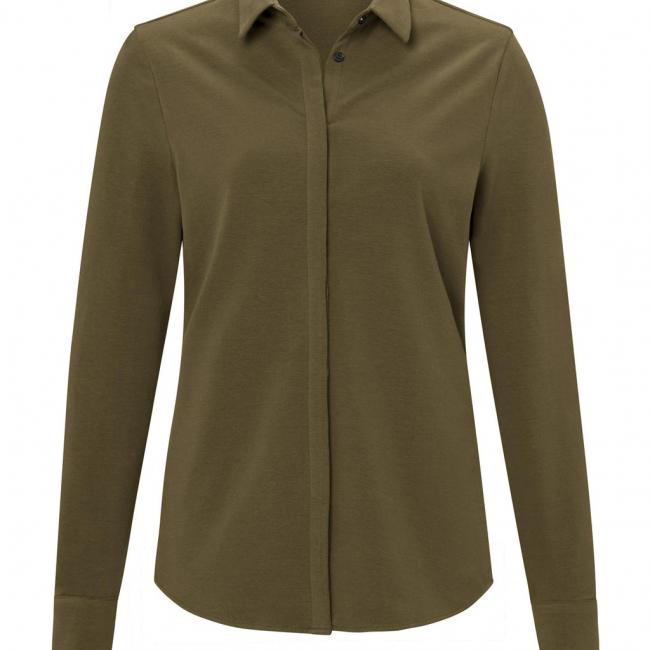 Chemise en jersey, manches longues et boutons