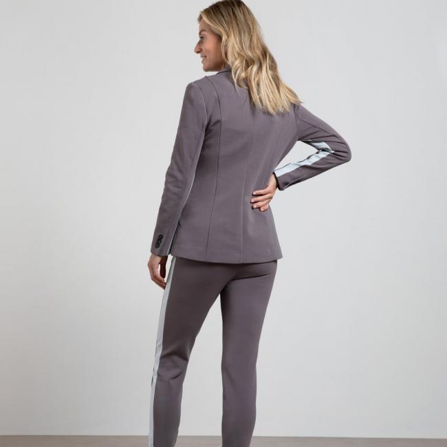 Blazer scuba manches longues, bouton et rayure