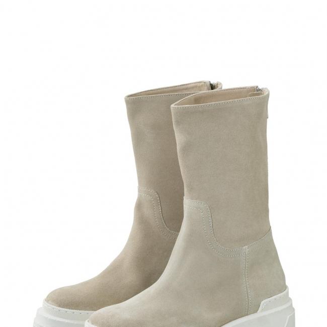 Bottines épaisses en suédine, zip et semelle en caoutchouc