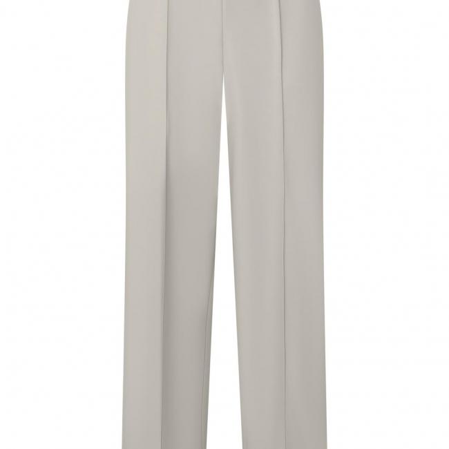 Pantalon large en simili cuir, taille élastiquée et poches