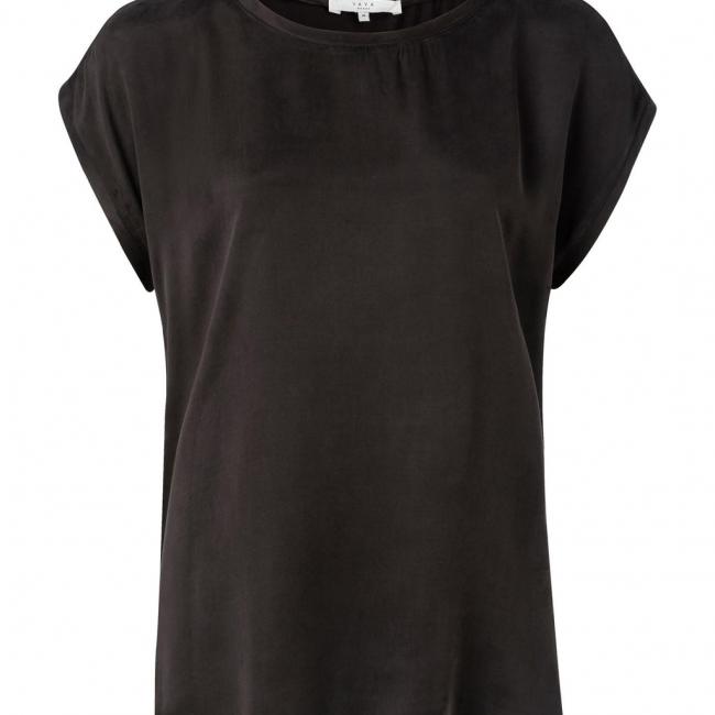 T-shirt en tissu mélangé aux ourlets arrondis
