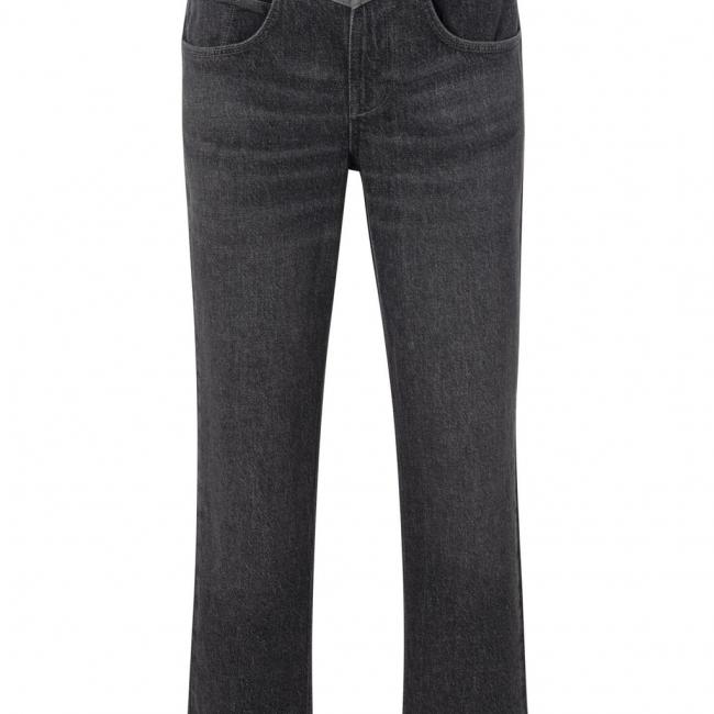 Jean droit taille haute, 2 couleurs avec poches