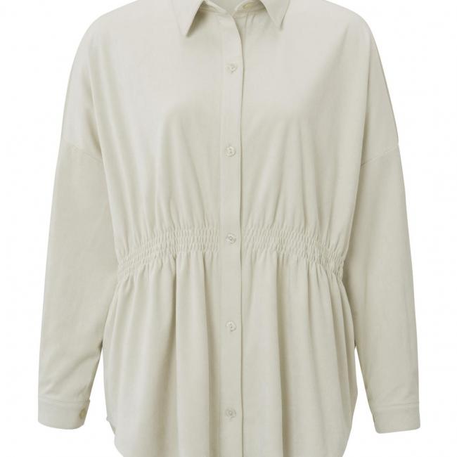 Chemise en suédine élastiquée à la taille, ML et boutons