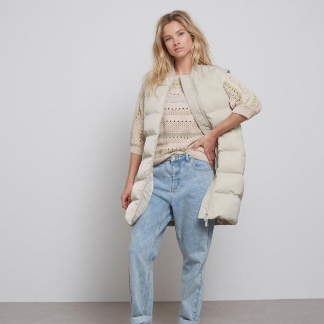 Jean boyfriend 100% coton avec fermeture éclair