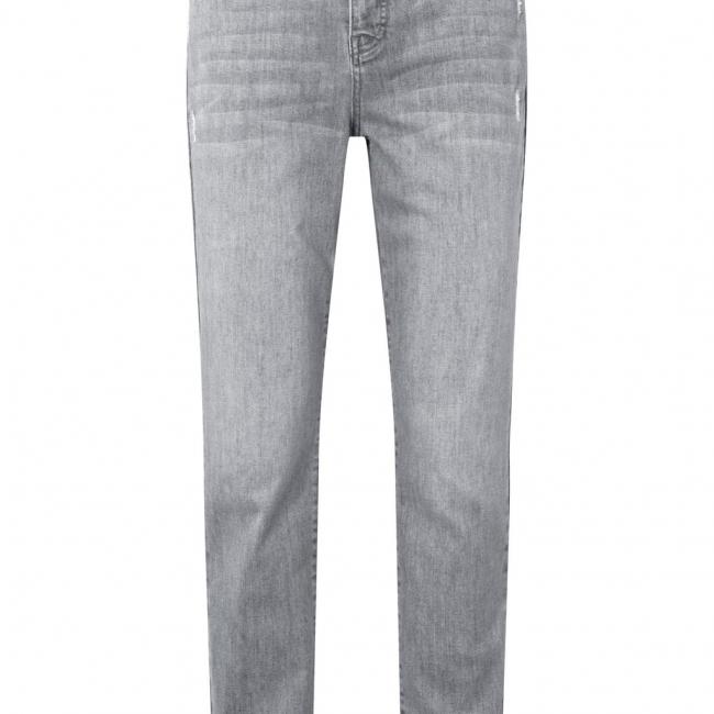 Jean boyfriend, coupe droite avec poches et fermeture éclair