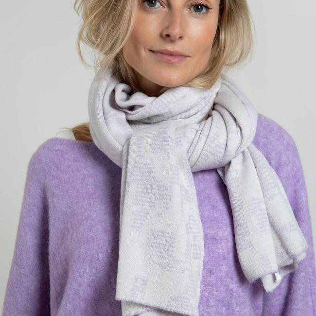 Echarpe cousue jacquard avec imprimé abstrait