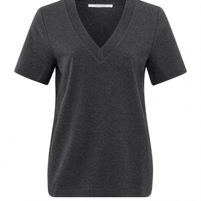 T-shirt manches courtes, col V, coupe décontractée