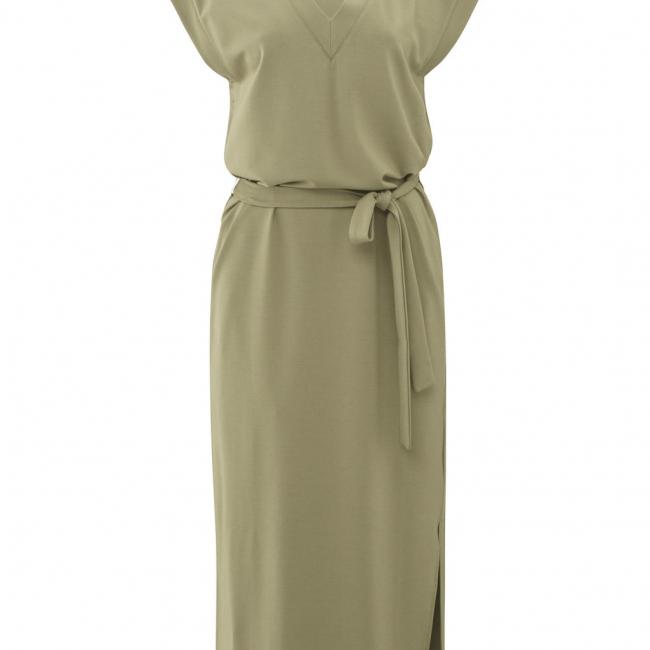 Robe col V avec ceinture à nouer