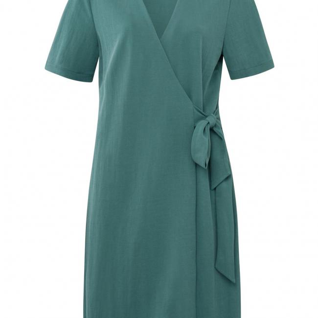 Robe effet portefeuille, col V, manches courtes