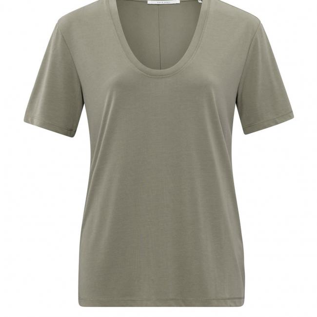 T-shirt classique à col V arrondi et manches courtes