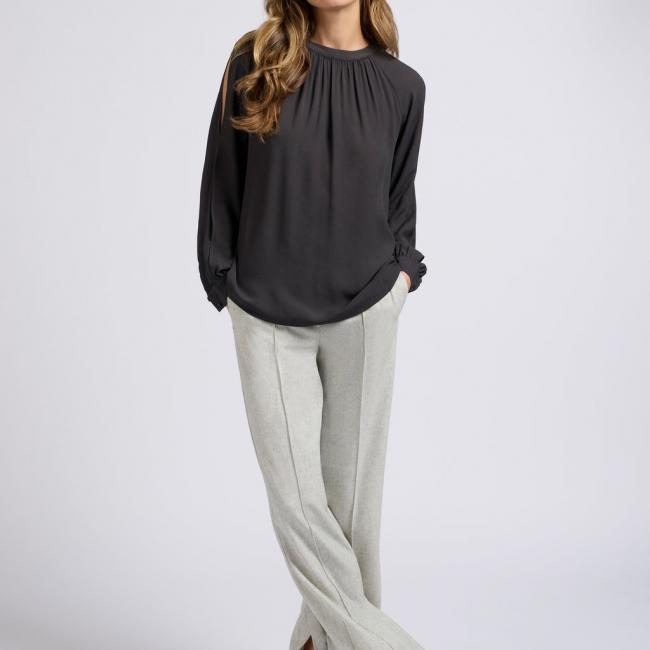 Pantalon large en maille mélangée