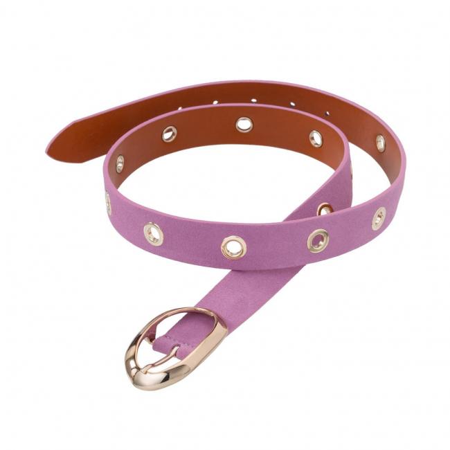 Ceinture en suédine rose à Sillets