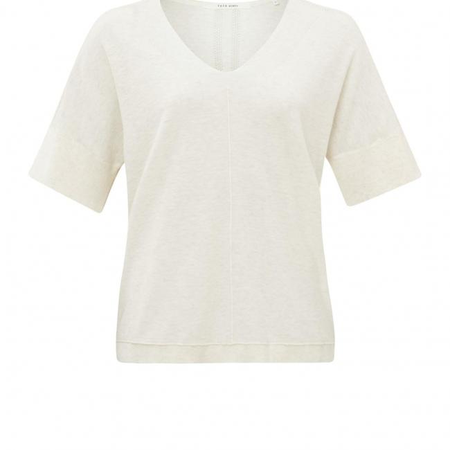 Pull col V, manches courtes, coupe décontractée
