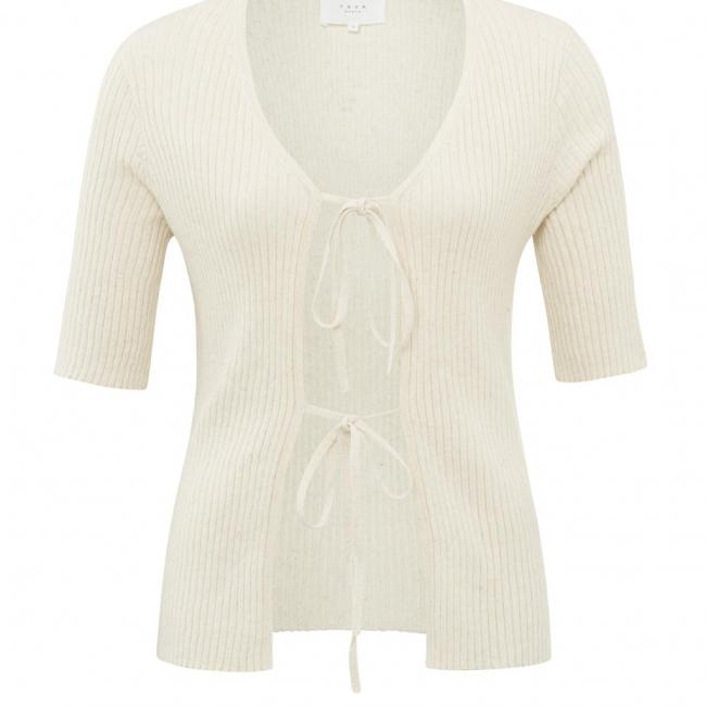 Cardigan en maille côtelée à manches mi-longues et nSuds