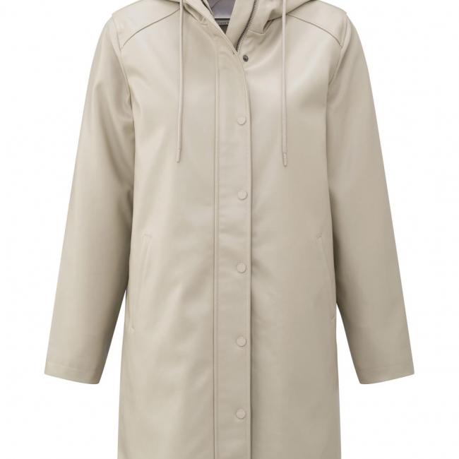Parka à capuche, poches, boutons et fermeture éclair