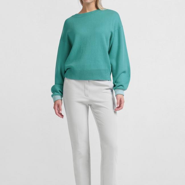 Pantalon droit en néoprène à taille réglable