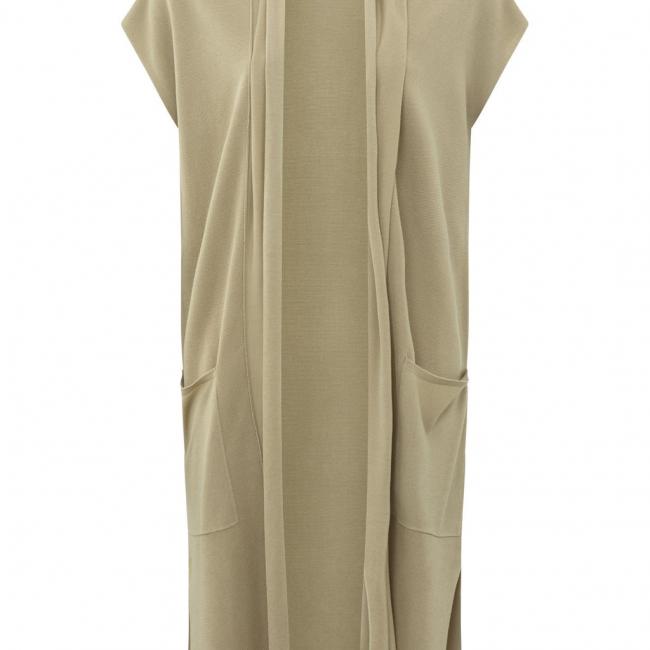 Cardigan sans manches avec poches et coutures
