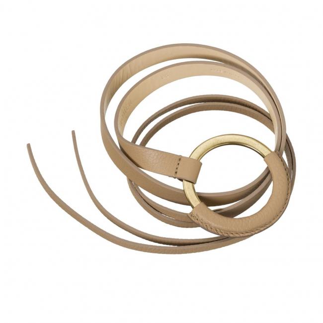 Ceinture en cuir à nouer avec boucle ronde