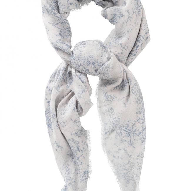 Foulard en modal avec imprimé et détails effilochés
