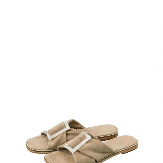 Sandales en suédine avec boucle et brides croisées