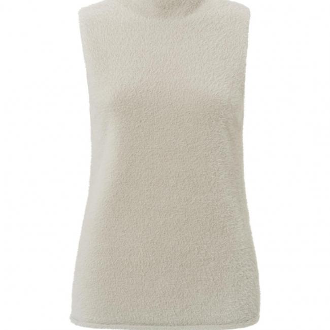 Pull sans manches tout doux, col roulé, coupe droite
