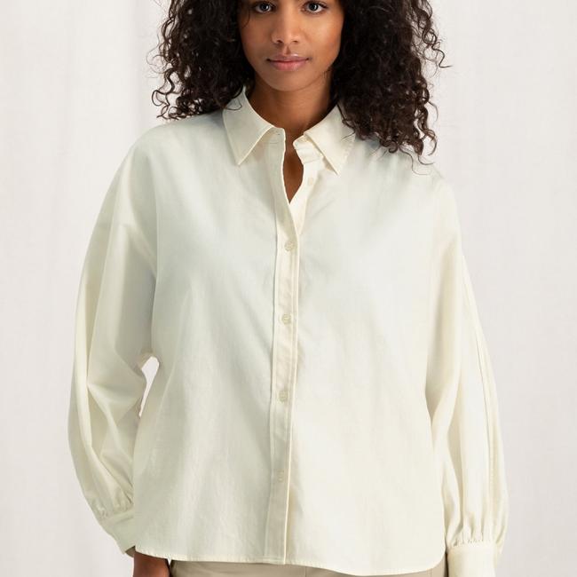 Chemise coupe large avec col et manches longues ballon