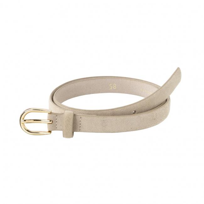 Ceinture fine en daim avec boucle dorée