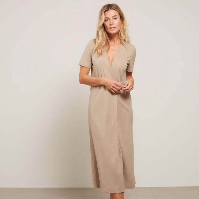 Robe effet portefeuille, col V, manches courtes