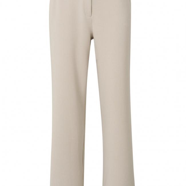 Pantalon évasé, taille haute, poches et fermeture éclair