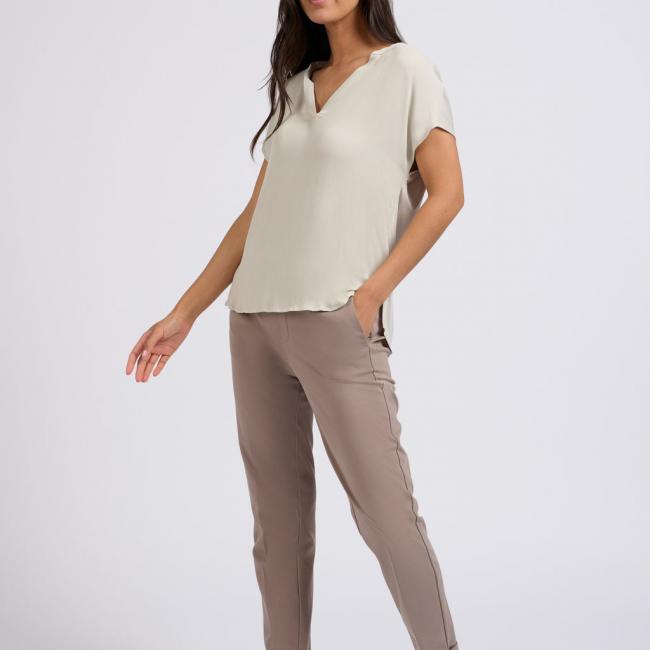 Pantalon droit de costume en jersey, taille élastiquée