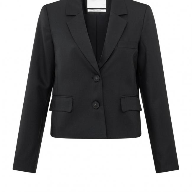 Blazer noir court à manches longues et poches