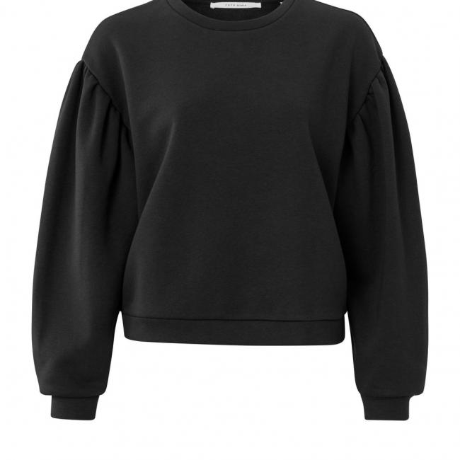 Sweat col ras du cou, manches longues bouffantes