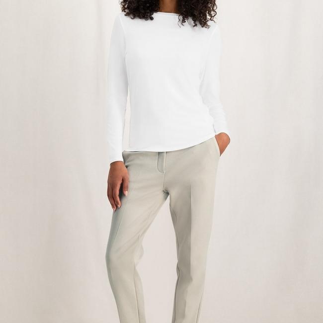 Pantalon en coton, coupe droite, poches et taille élastiquée
