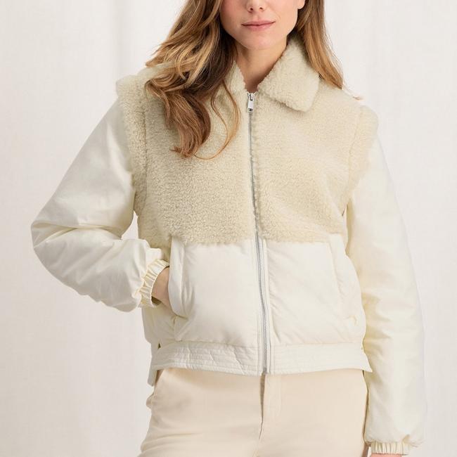 Veste bomber avec poches, zip, empiècement en sherpa