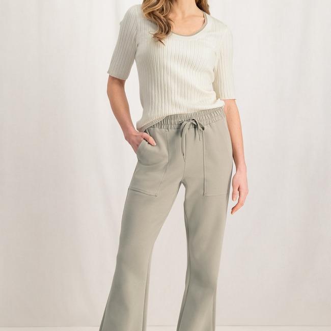 Pantalon évasé en jersey avec cordon de serrage et poches