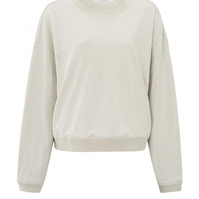 Sweat oversize manches longues, mélange de matières