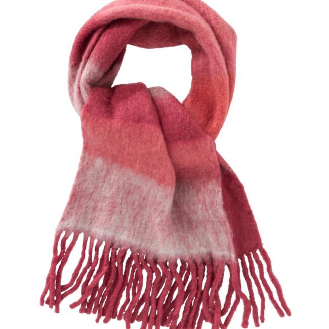 Écharpe avec bloc coloré et franges