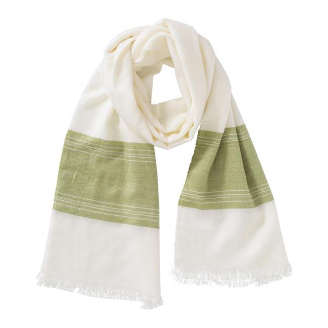 Écharpe douce à bordure colorée et franges
