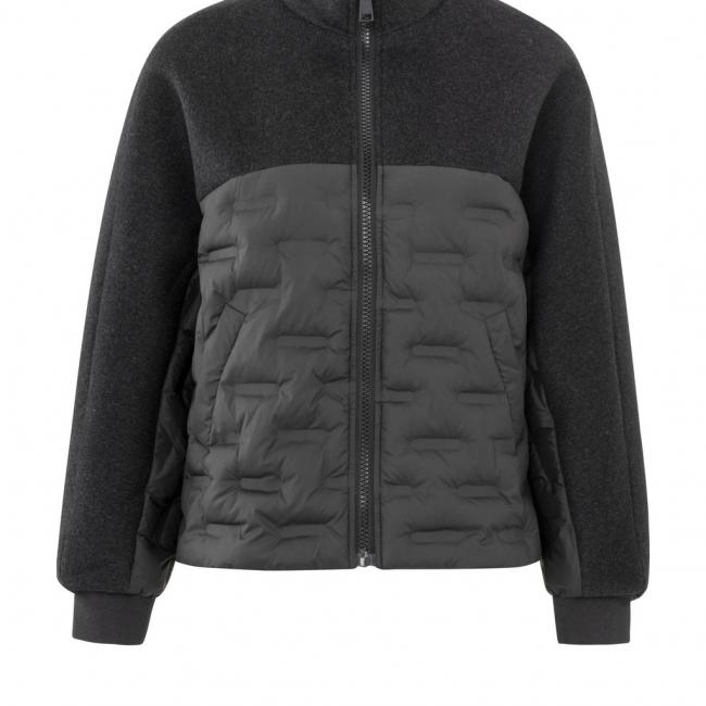 Veste courte oversize à manches longues et col montant