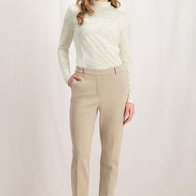 Pantalon en coton, coupe droite, poches et taille élastiquée